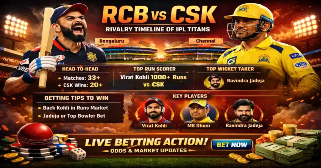 Royal Challengers Bangalore vs Chennai Super Kings Timeline